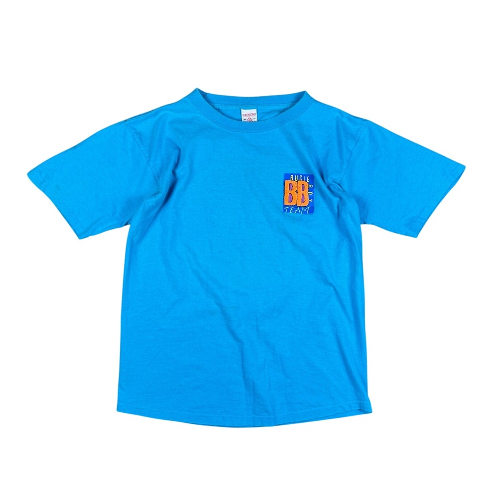 Vintage Bugle Boy Team Logo T-Shirt Men's‎ Medium Blue 90s Graphic USA Made